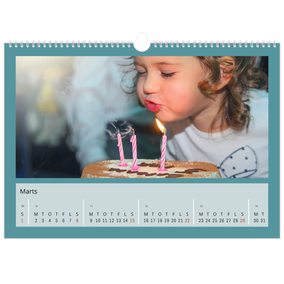 A3 Foto Kalender — Stilrene farver [Marts]