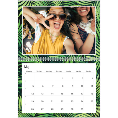 Fotokalender A4 dobbelt (30 x 40 cm) — Botanisk stil [kalender forside]
