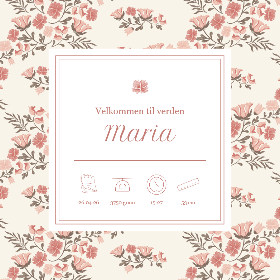 Invitationer — Babyblomst