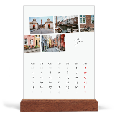 Staffeli kalender - stående  — Byferie (hvid) [Januar]