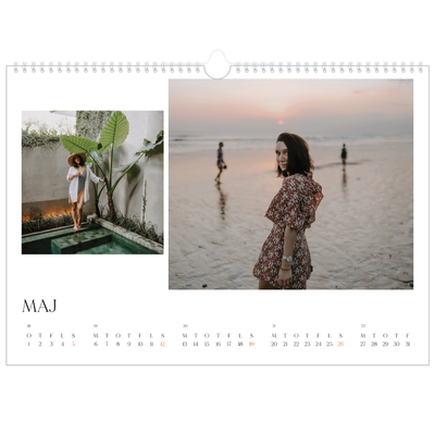 A3 Foto Kalender — Surfing i solnedgangen [kalender forside]