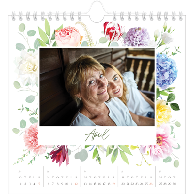 Årskalender kvadratisk — Klassiske blomster [April]