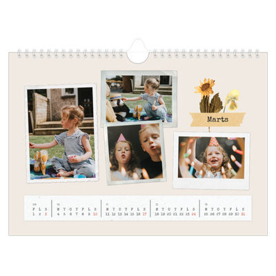 Fotokalender A4 — Vintage scrapbooking [Marts]