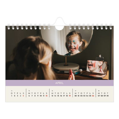 A5 Foto Kalender — Pastel kapitler [April]