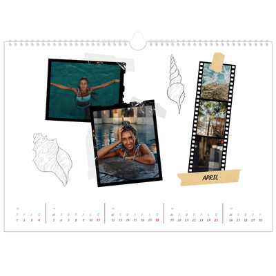 A3 Foto Kalender — Scrapbook stil [April]