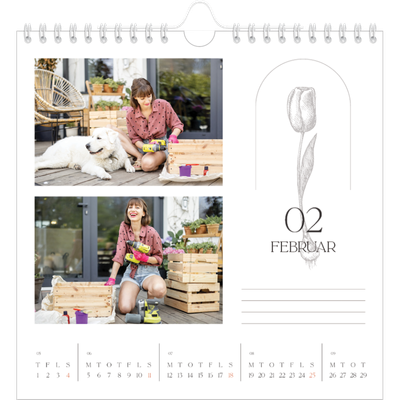 Årskalender kvadratisk — Enkel botanisk [Februar]