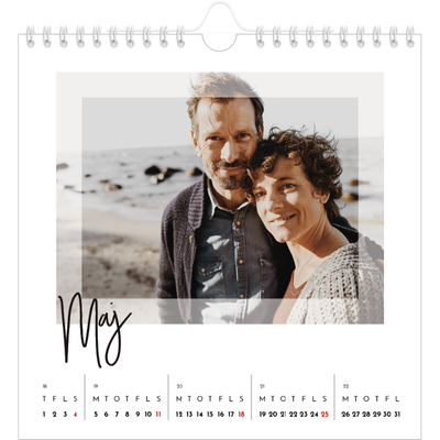 Årskalender kvadratisk — Transperant ramme [kalender forside]