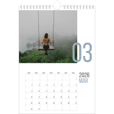 Fotokalender A4 (20 x 30 cm) — Måneder i tal [Marts]