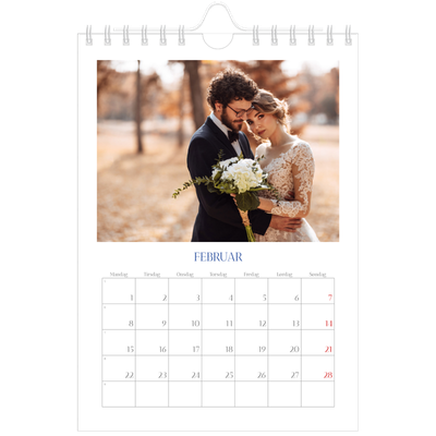 A5 Foto Kalender — Klassisk kobolt [Februar]