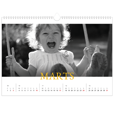 A3 Foto Kalender — Heritage-stil [Marts]
