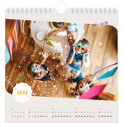 Årskalender kvadratisk — Ikonisk fødselsdag [kalender forside]