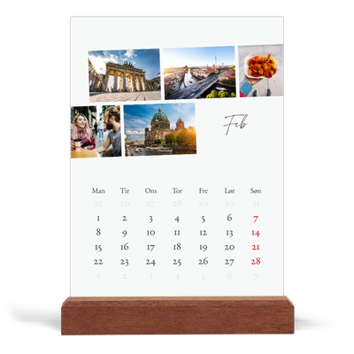Staffeli kalender - stående  — Byferie (hvid) [Februar]