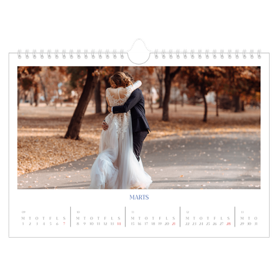 Fotokalender A4 — Klassisk kobolt [Marts]