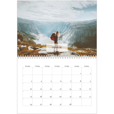 Fotokalender A4 dobbelt (30 x 40 cm) — Klassisk kalender [Februar]