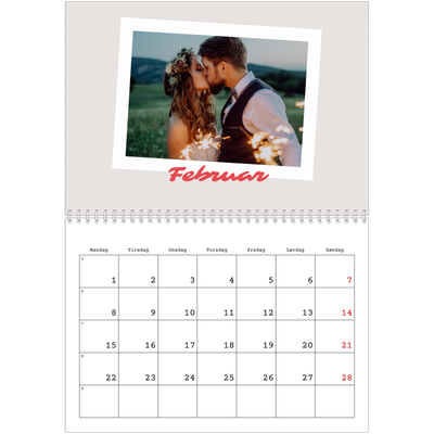Fotokalender A4 dobbelt (30 x 40 cm) — Signeret tryk [Februar]