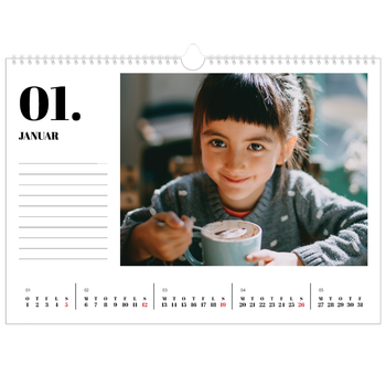 A3 Landskab Fotokalender — Serif og øjeblikke