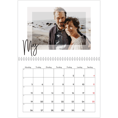 Fotokalender A4 dobbelt (30 x 40 cm) — Transperant ramme [kalender forside]