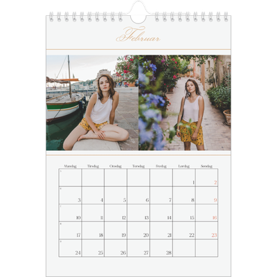 Fotokalender A4 (20 x 30 cm) — Elegant guld [Februar]