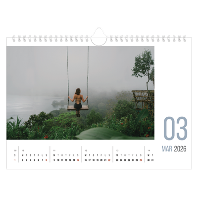 Fotokalender A4 — Måneder i tal [Marts]