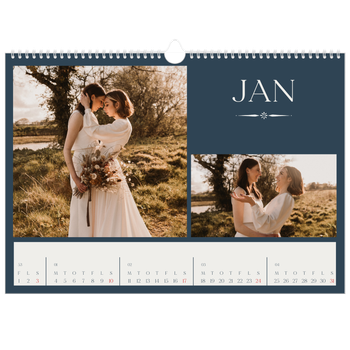 A3 Landskab Fotokalender — Skifer & seriffer