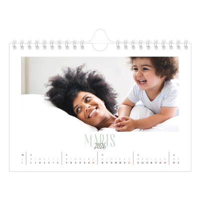 A5 Foto Kalender — Flere fonter [Marts]