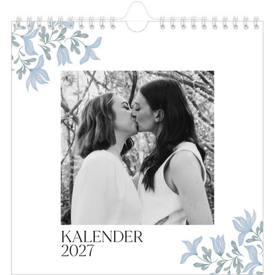 Årskalender kvadratisk — Elegant blomstret [kalender forside]