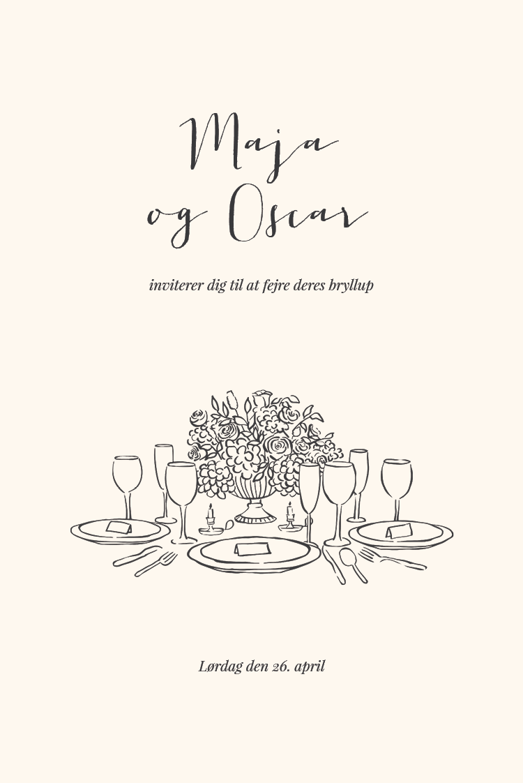 Invitationer — Bryllupskruseduller