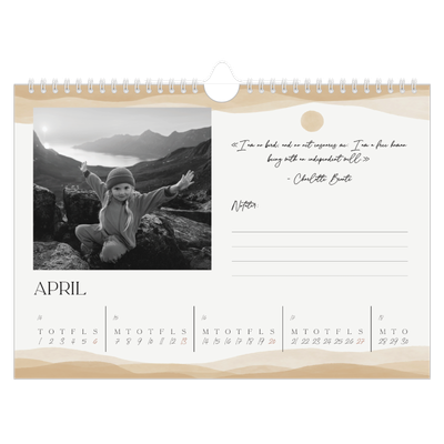 Fotokalender A4 — Velvære citater [April]