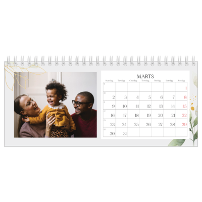 Bordkalendere — Naturlig akvarel [Marts]