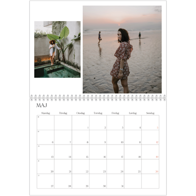 Fotokalender A4 dobbelt (30 x 40 cm) — Surfing i solnedgangen [kalender forside]