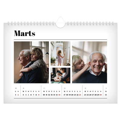Fotokalender A4 — Avisstil [Marts]