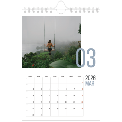 A5 Foto Kalender — Måneder i tal [Marts]