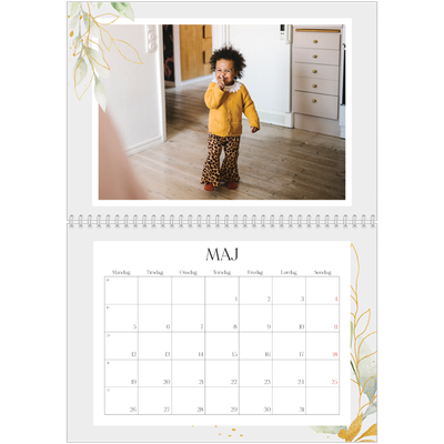 Fotokalender A4 dobbelt (30 x 40 cm) — Naturlig akvarel [kalender forside]