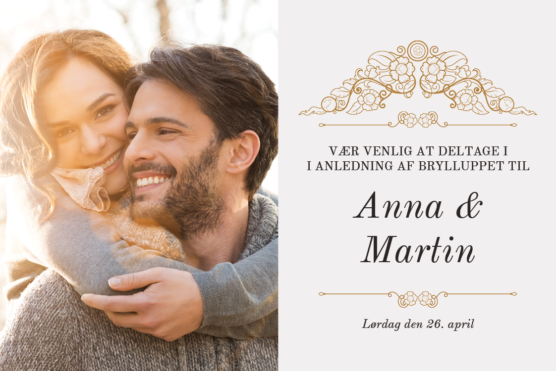 Invitationer — Klassisk rød og guld