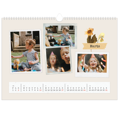 A3 Foto Kalender — Vintage scrapbooking [Marts]