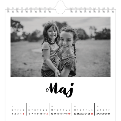 Årskalender kvadratisk — Håndskrevet [kalender forside]