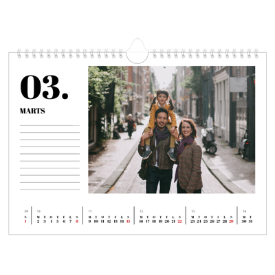 Fotokalender A4 — Serif og øjeblikke [Marts]