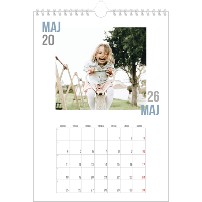 Fotokalender A4 (20 x 30 cm) — Dublet tekst [kalender forside]
