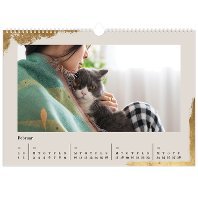 A3 Foto Kalender — Classic Gold [Februar]