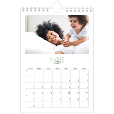 A5 Foto Kalender — Flere fonter [Marts]