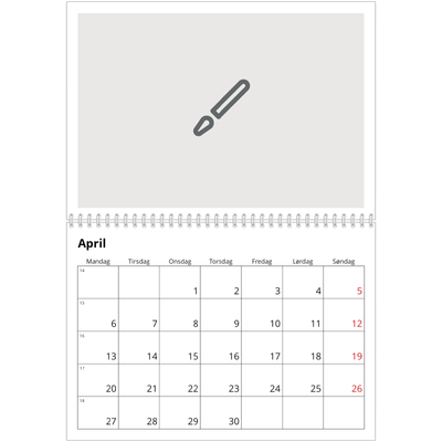 Fotokalender A4 dobbelt (30 x 40 cm) — Design selv [April]