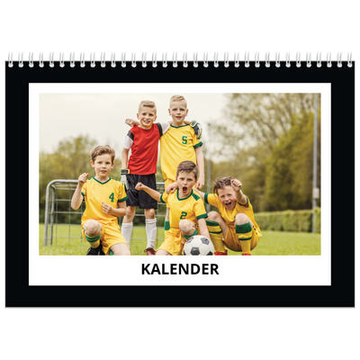Fotokalender A4 dobbelt (30 x 40 cm) — Sort baggrund [kalender forside]