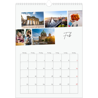 Årskalender A3 — Byferie (hvid) [Februar]