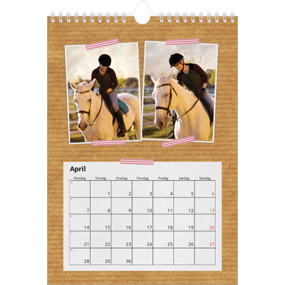 Fotokalender A4 (20 x 30 cm) — Naturmatriale og tape [April]