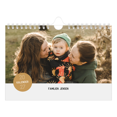 A5 Foto Kalender — Fotoklistermærke [kalender forside]