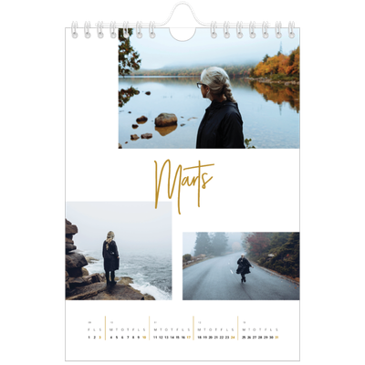 A5 Foto Kalender — Guldstift [Marts]