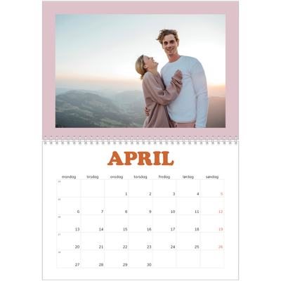Fotokalender A4 dobbelt (30 x 40 cm) — Retro rammer [April]