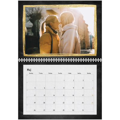 Fotokalender A4 dobbelt (30 x 40 cm) — Rammer med glitter [kalender forside]