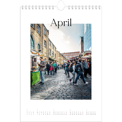 Fotokalender A4 (20 x 30 cm) — Min rejseskildring [April]