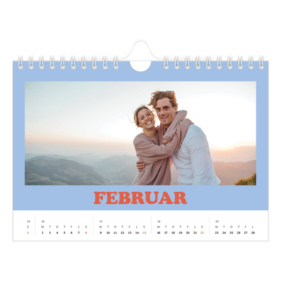A5 Foto Kalender — Retro rammer [Februar]